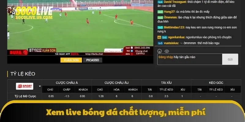 Xem live bóng đá chất lượng, miễn phí tại Socolive